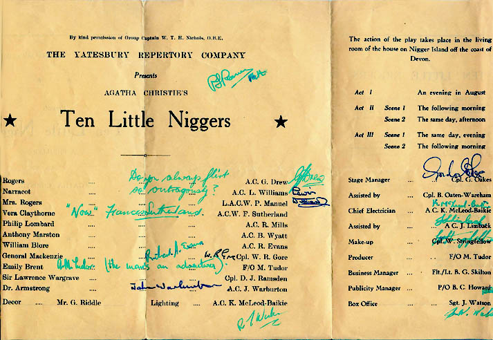 Ten Little Niggers - The Yatesbury Repertory Company